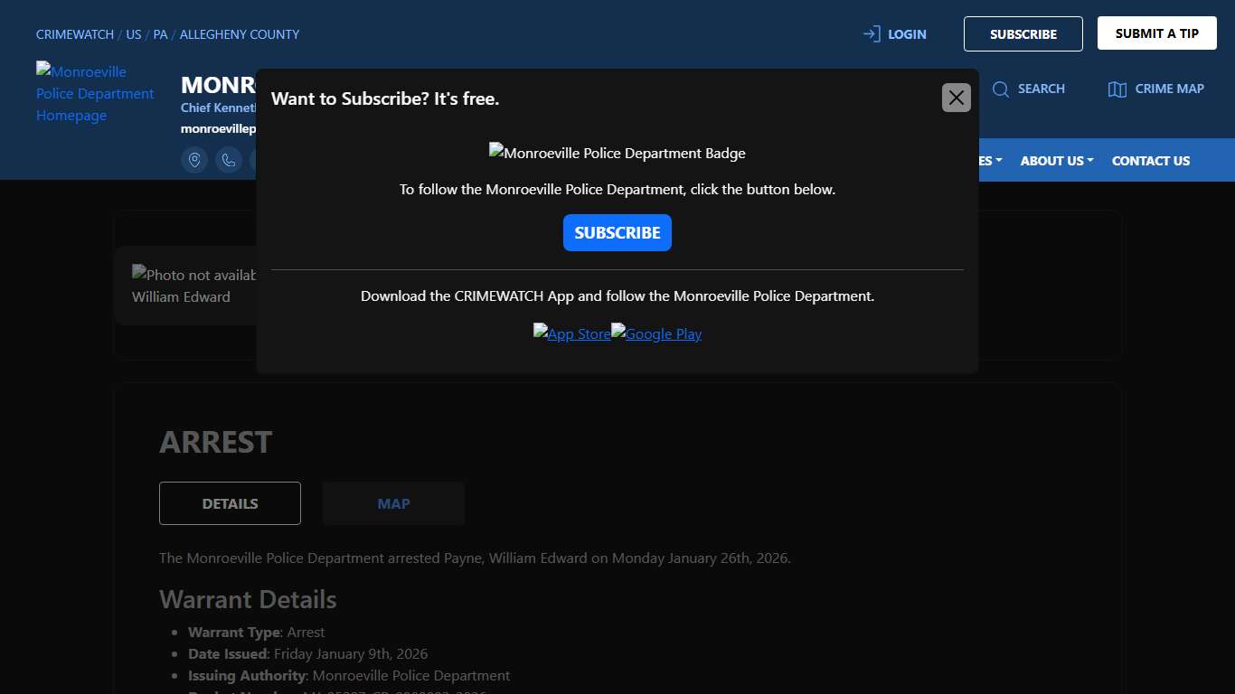 Payne, William Edward - (1COUNT) CRIMINAL USE OF COMMUNICATION FACILITY Monroeville Police Department